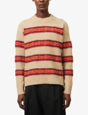 DRIES VAN NOTEN Master Striped Alpaca and Wool-Blend Jumper detail 3