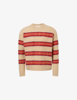 DRIES VAN NOTEN Master Striped Alpaca and Wool-Blend Jumper