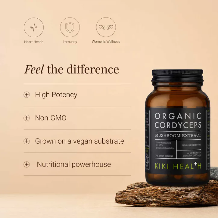 KIKI HEALTH Organic Cordyceps Mushroom Extract - 60 Vegicaps detail 2
