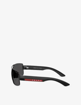 PRADA LINEA ROSSA PS 50ZS Rectangular-Frame Metal Sunglasses detail 2