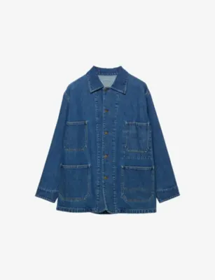 PRADA Patch-Pocket Boxy-Fit Denim Jacket