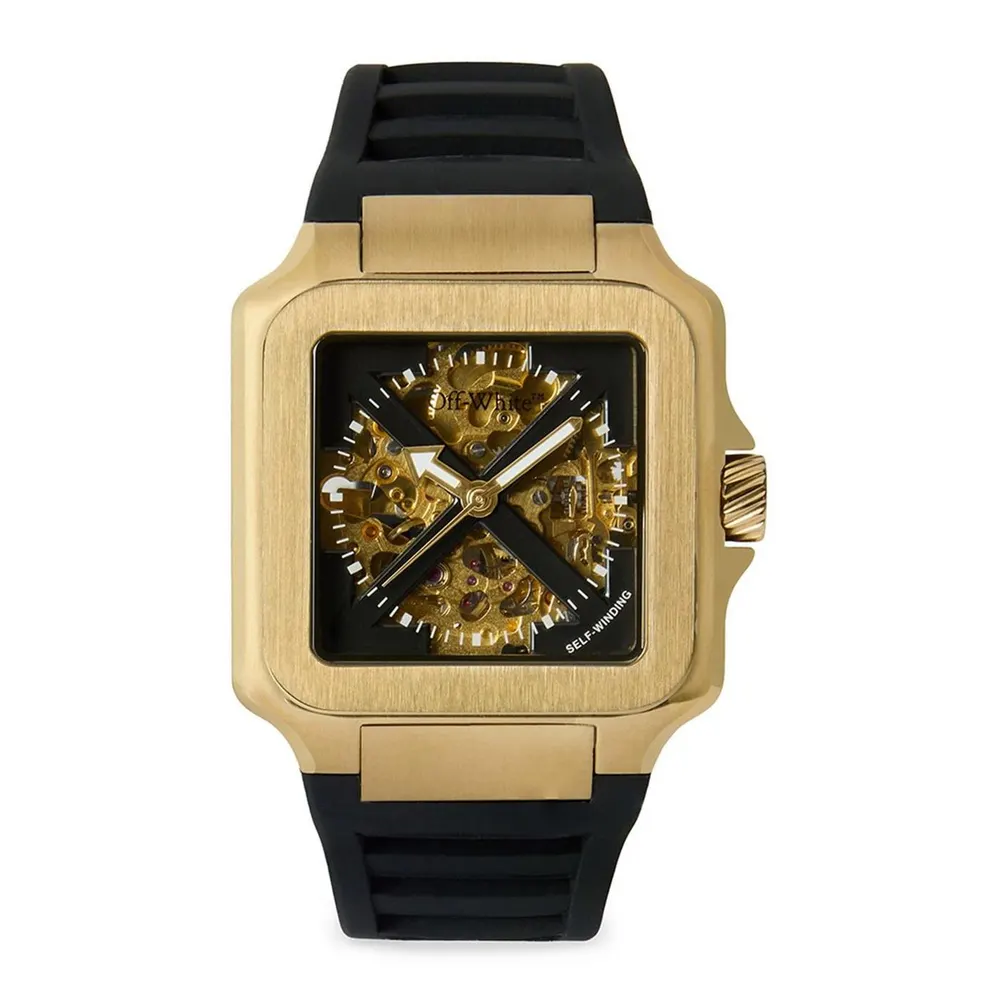 Off White Proto Automatic Watch in Gold/Black – Accessories