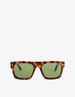 TOM FORD FT1337 Cyrus Rectangle-Frame Acetate Sunglasses