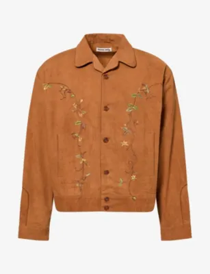 STORY MFG Wander Embroidered Cotton Jacket in BARK BROWN – Mens | Coats & jackets | Field Jackets