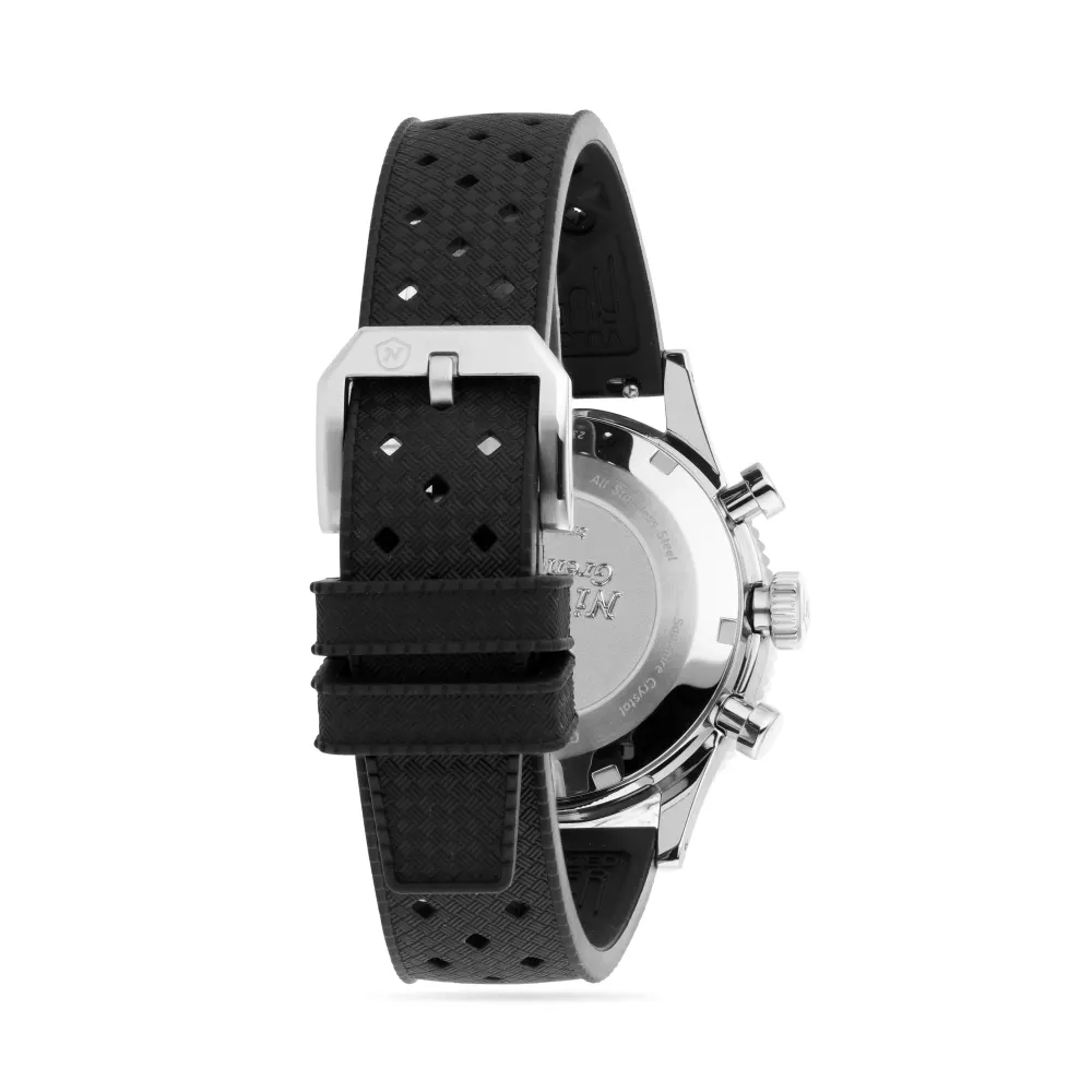 Nivada Grenchen Chronoking Mecaquartz 38mm Mens Watch Black in Black, additional product view 3