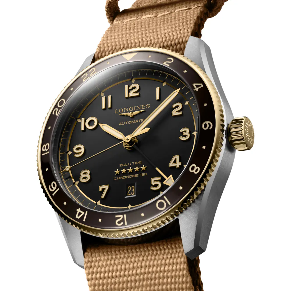 Longines Spirit Zulu Time 42mm Mens Watch Black detail 2