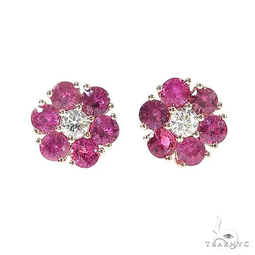 PIA - For Him GEMSTONES Ruby Flower Earrings 67041 in Rose – Earrings