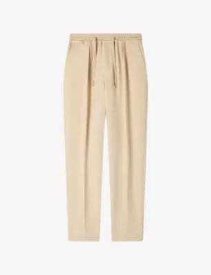SANDRO Drawstring-Waist Straight-Leg Woven Trousers - CAPPUCINO detail 2