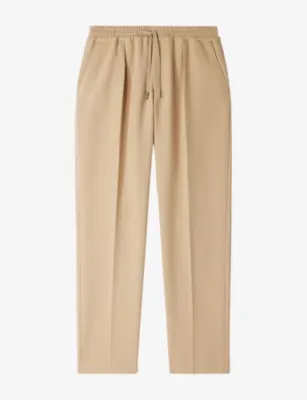 SANDRO Drawstring-Waist Straight-Leg Woven Trousers - CAPPUCINO detail 3