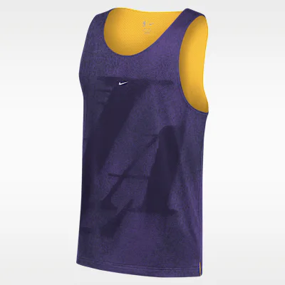 Nike Los Angeles Lakers Standard Issue Nike Men's Mesh Basketball Jersey - Field Purple/Amarillo
