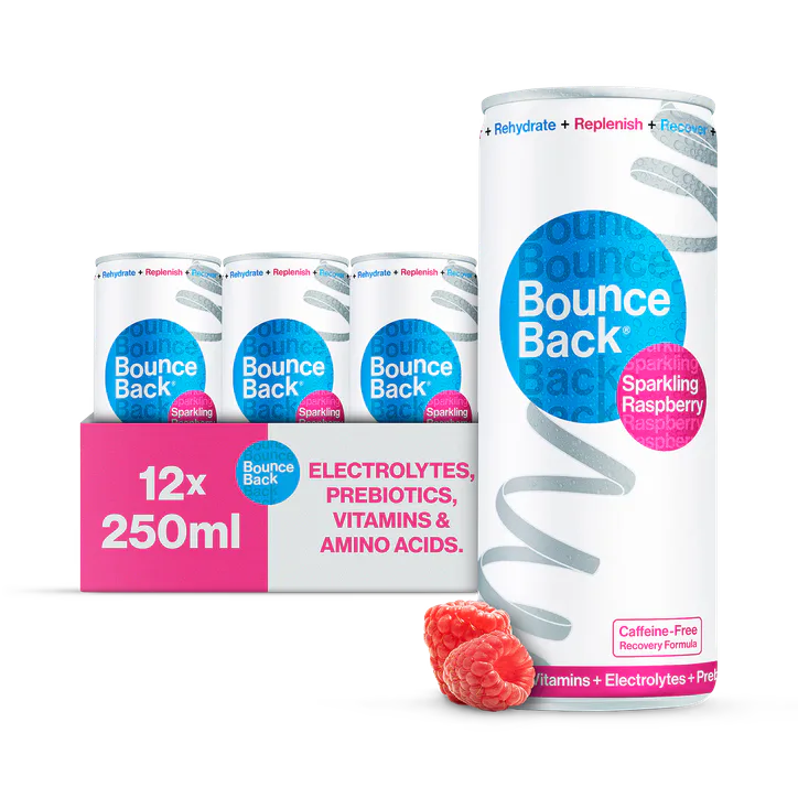 Bounce Back Case of 12 x 250ml Raspberry Flavour Low Calorie Caffeine-Free Sparkling Soft Drink detail 2