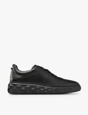 JIMMY CHOO Diamond Maxi M II Leather Trainers - EUR 41.5 / 7.5 UK MEN in V BLACK/BLACK – Mens | Trainers | Lace up trainers