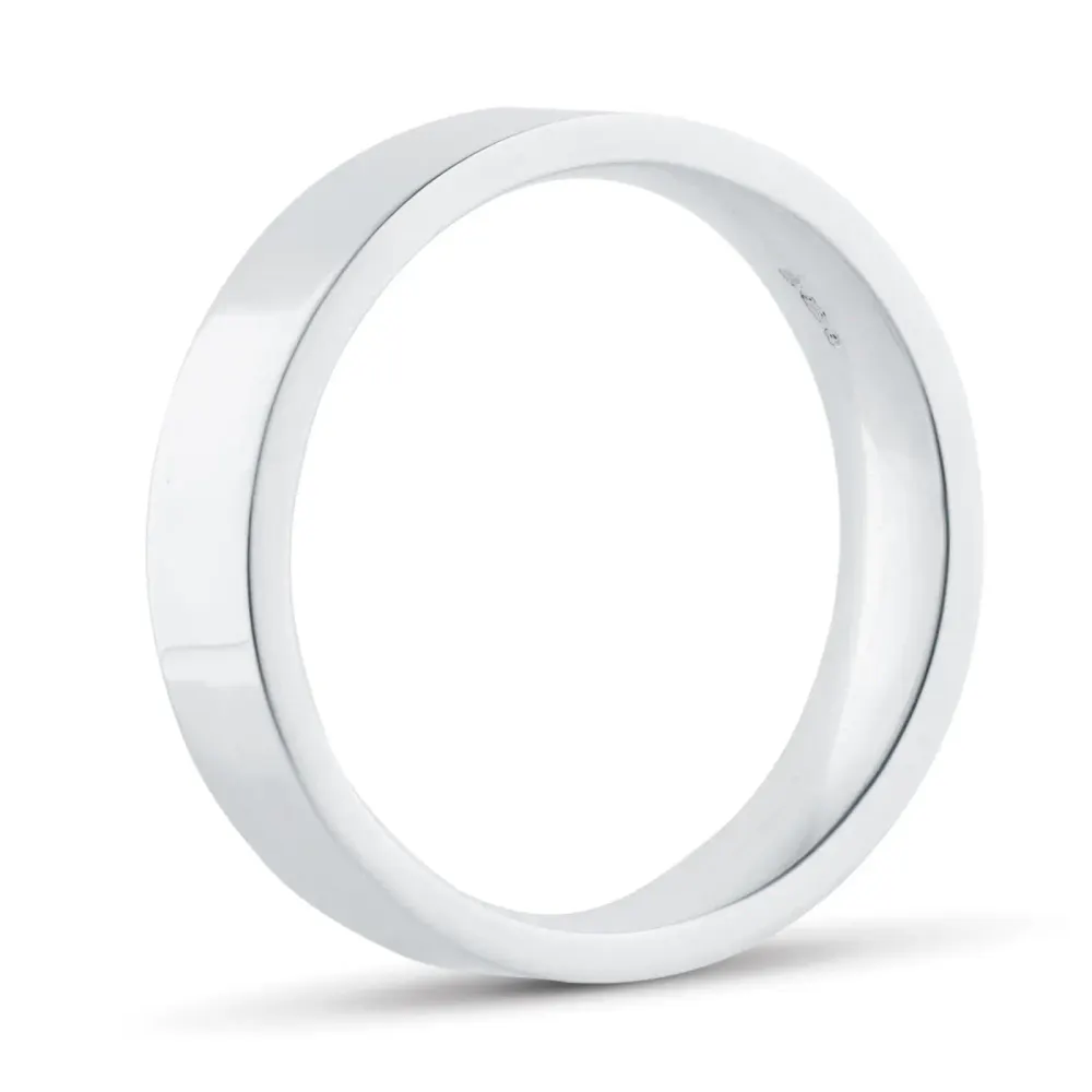 For Him 5mm Flat Court Heavy Wedding Ring In 18 Carat Yellow Gold, additional product view 2