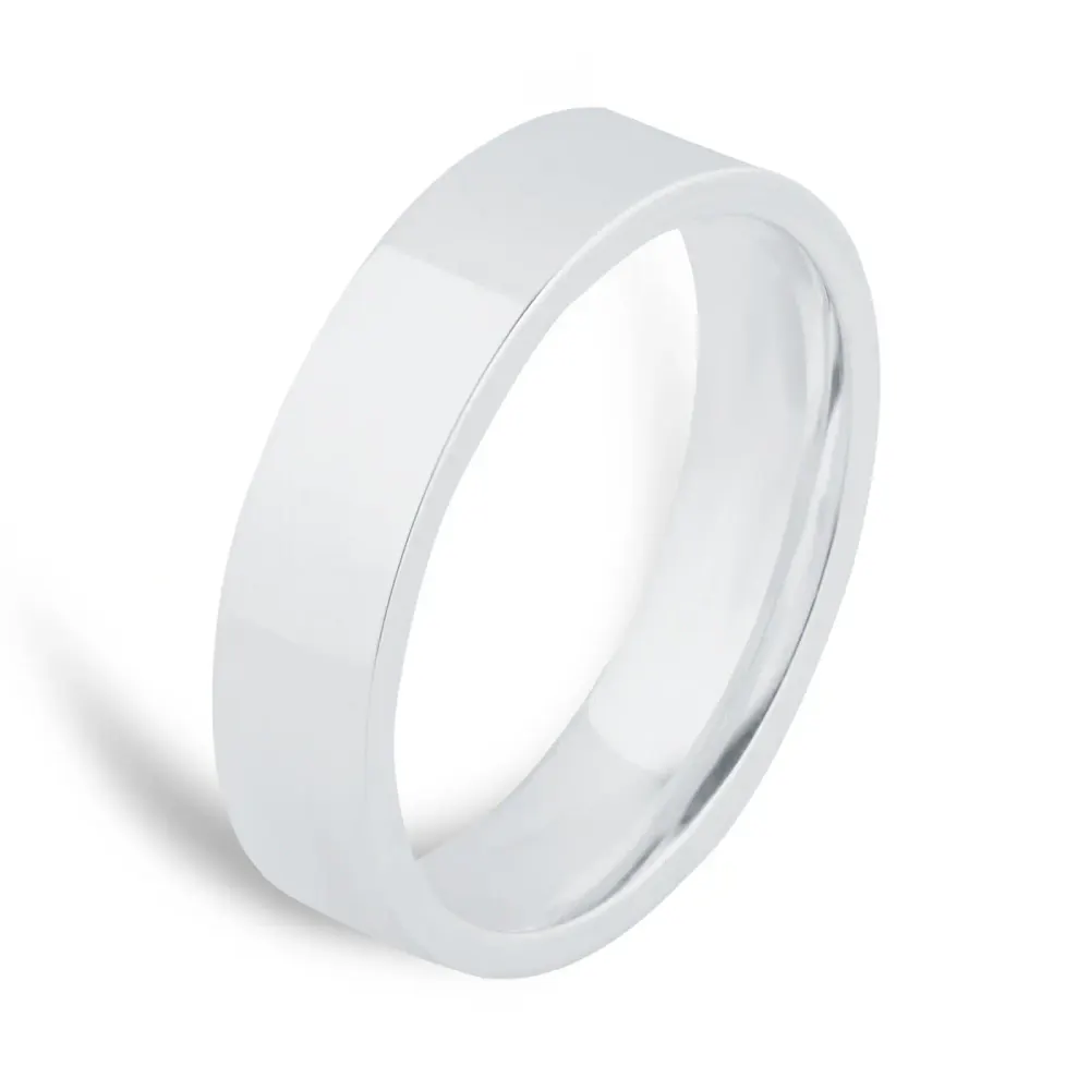 For Him 5mm Flat Court Heavy Wedding Ring In 18 Carat Yellow Gold, additional product view 3