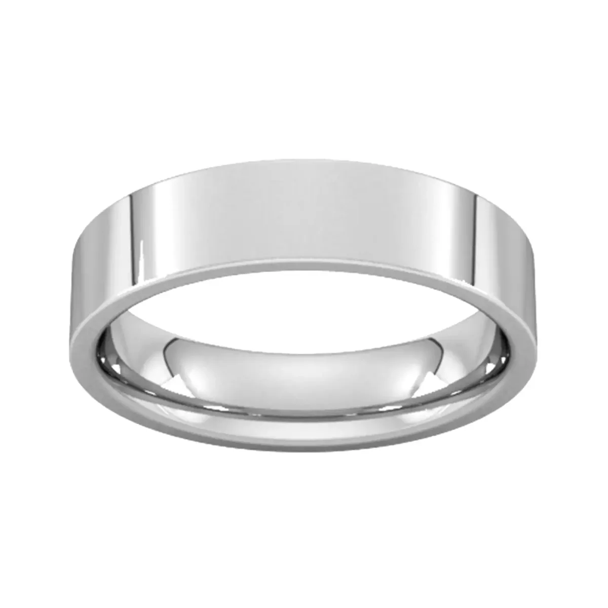 For Him 5mm Flat Court Heavy Wedding Ring In 18 Carat Yellow Gold