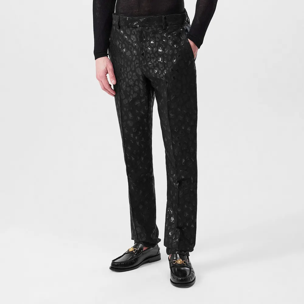 Versace Leopard-Print Trousers detail 3