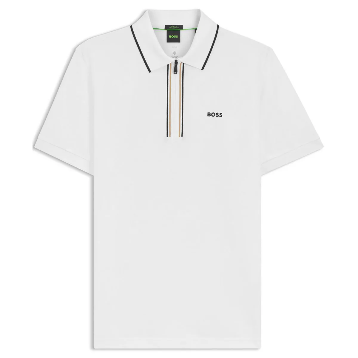 Boss Mens BOSS GREEN Short Sleeve Zip Polo Shirt (Philix)