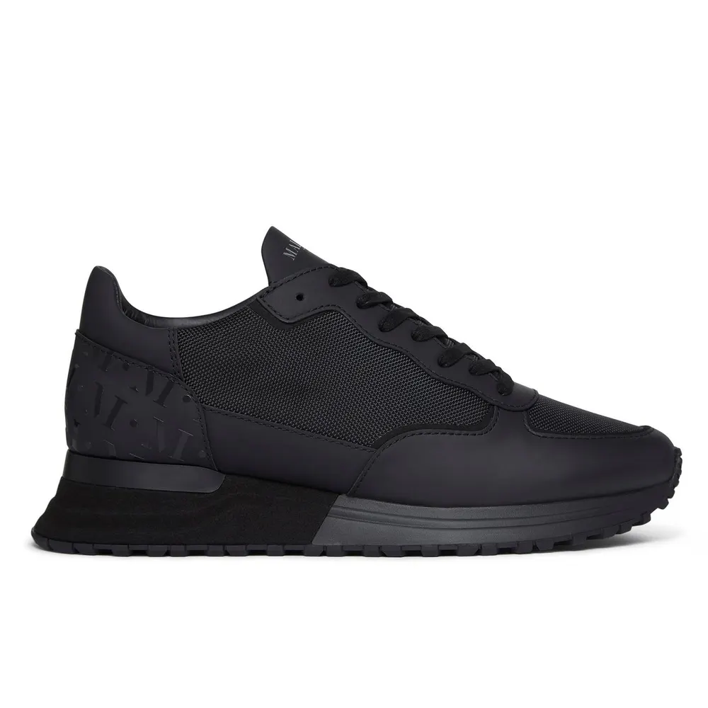 Mallet Men's Popham Low-Top Trainers in Triple Black – Footwear