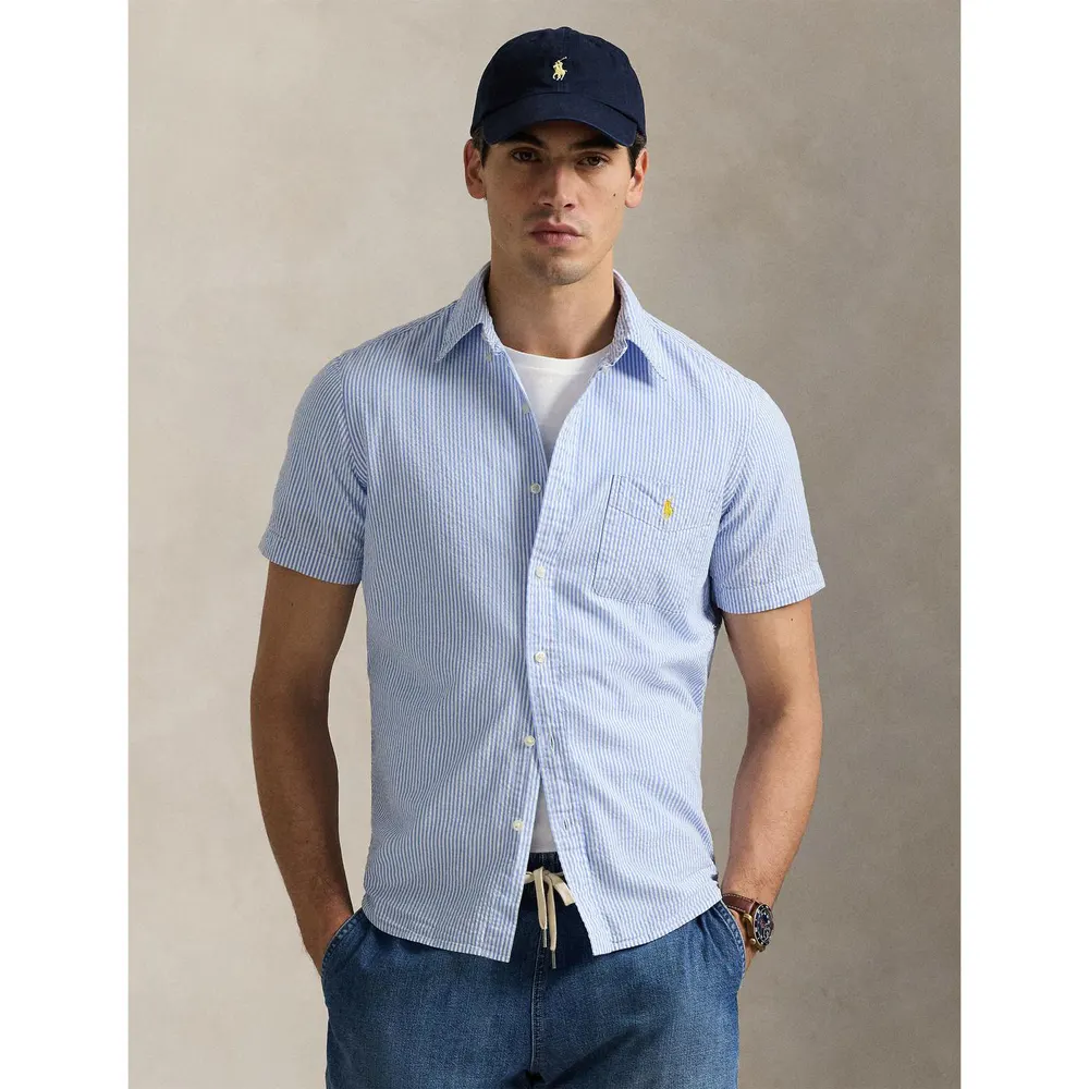 Polo Ralph Lauren Men's Striped Seersucker Short Sleeve Shirt detail 2