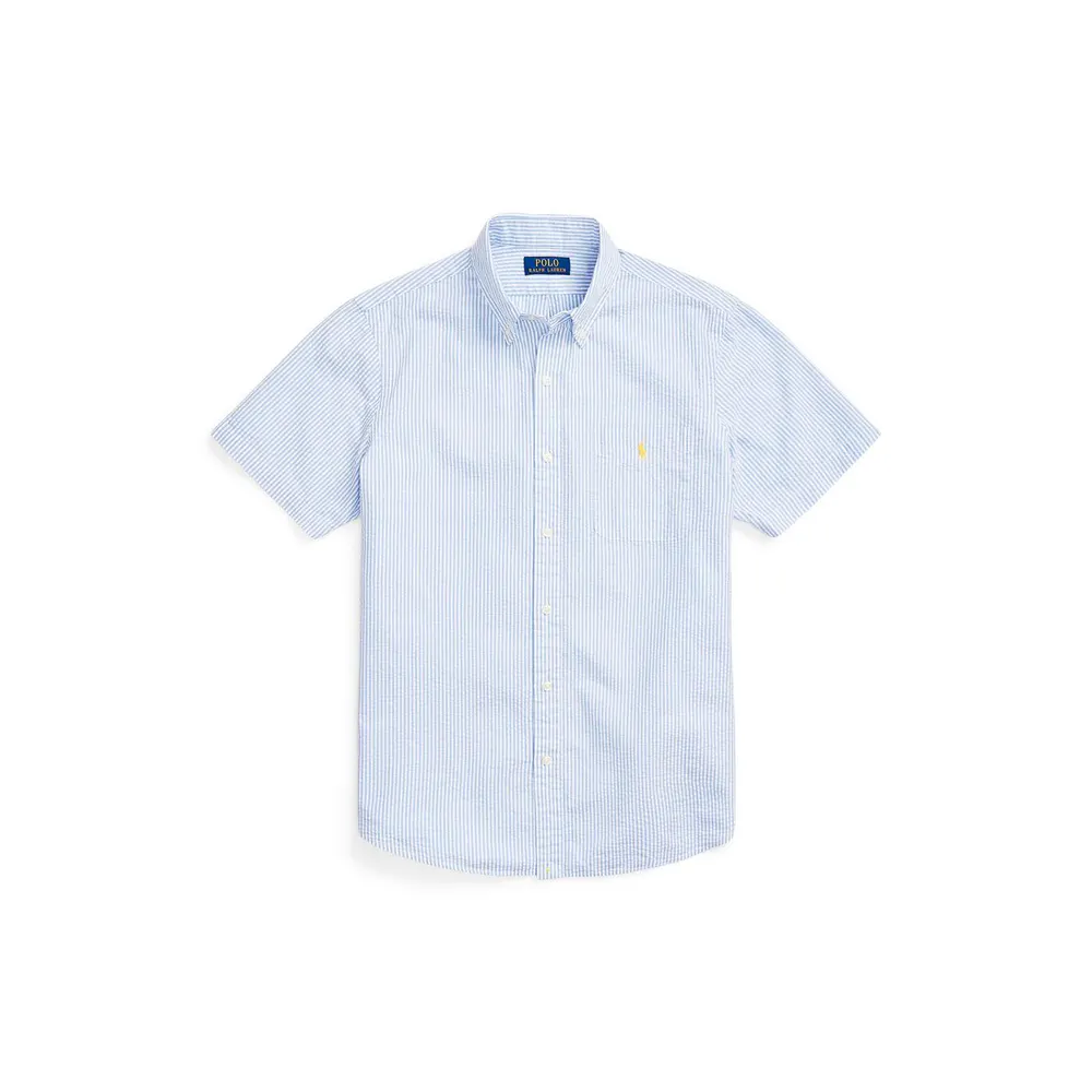Polo Ralph Lauren Men's Striped Seersucker Short Sleeve Shirt