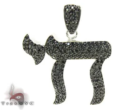 RINA - For Him CUSTOM Black Diamond Chai Pendant 19120 in Rose Gold – Pendant