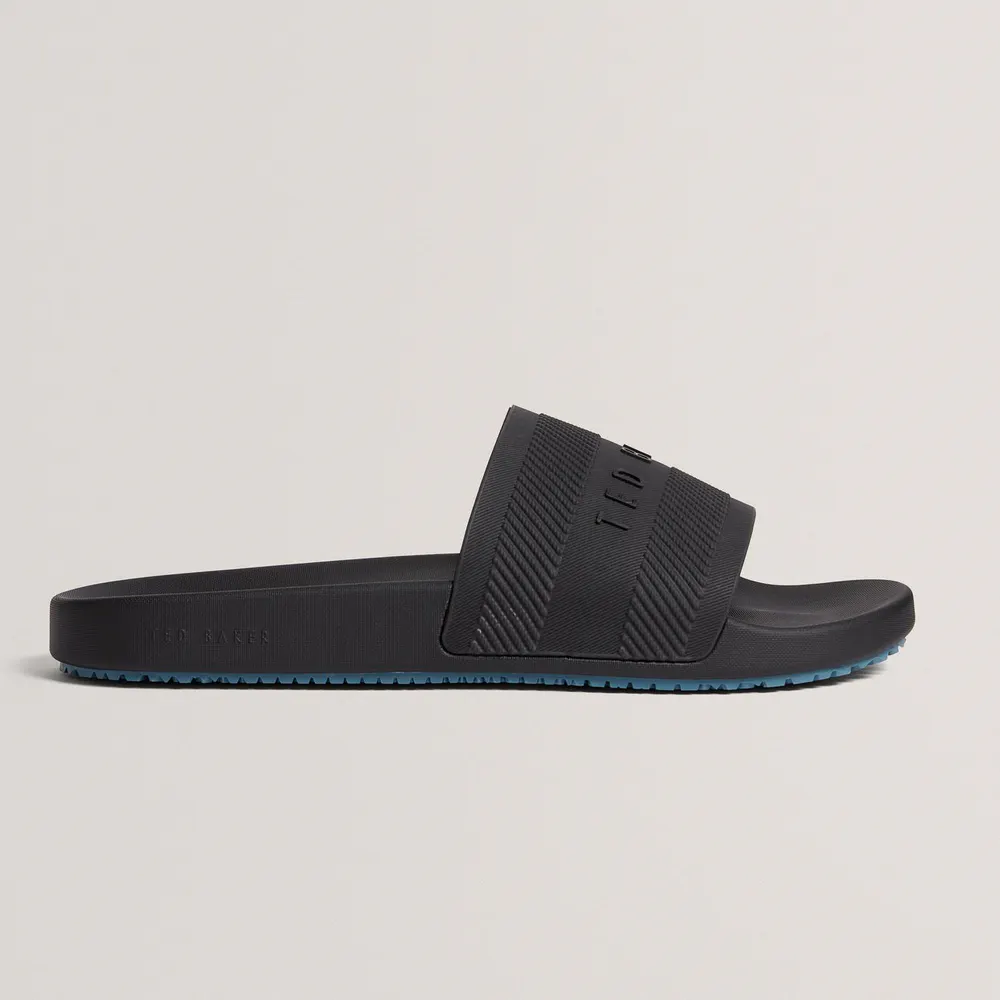 Ted Baker Mens Pool Sliders in Black, additional product view 2