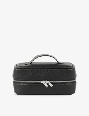 SANDRO Top handle grained faux-leather wash bag - Noir / Gris - 1SIZE detail 2