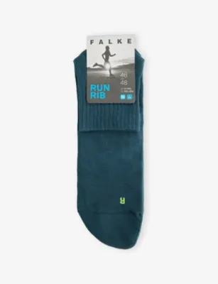 FALKE Run Rib Cotton-Blend Socks - LIGHT GREY - 9.5-10.5 in BLACK, additional product view 2