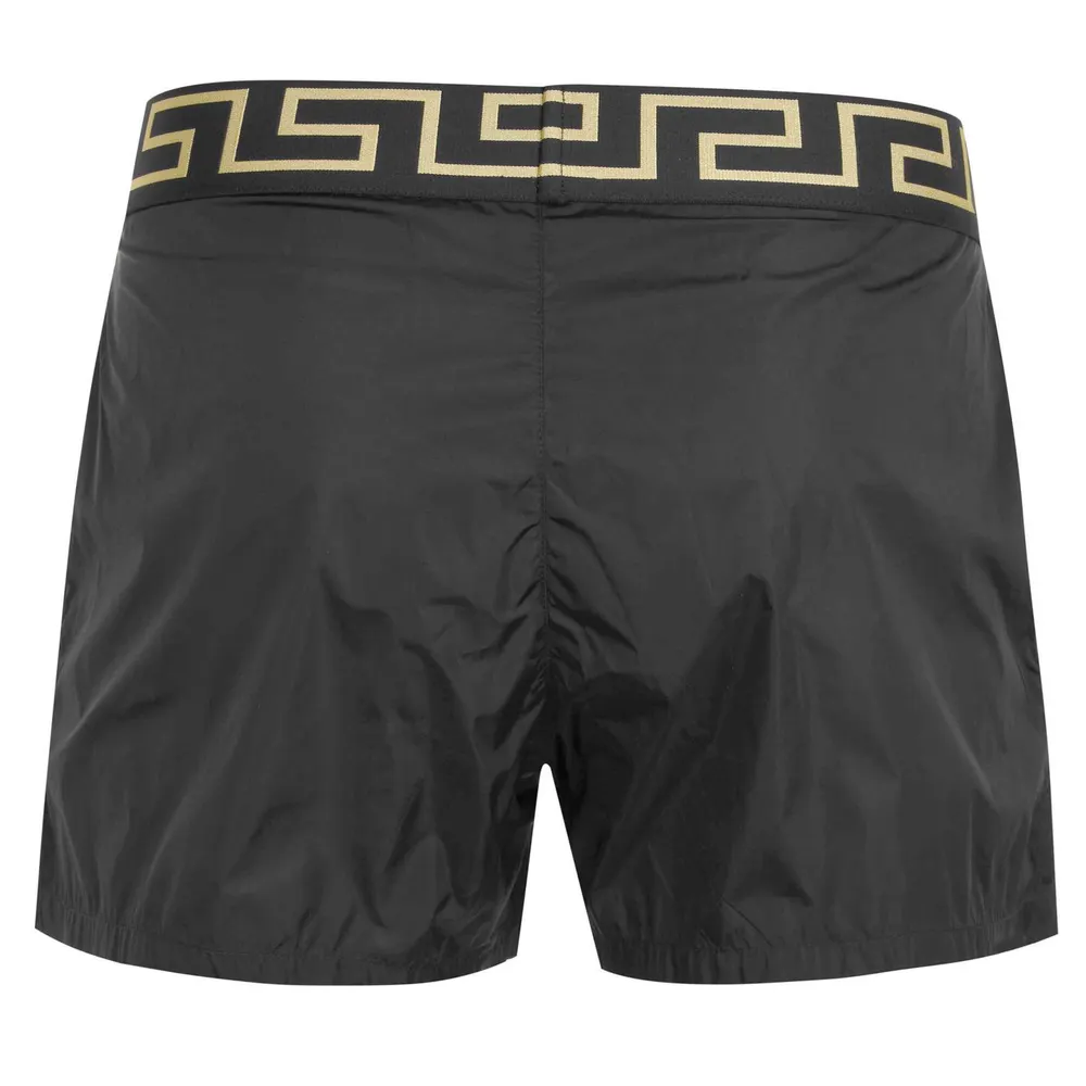Versace Icon Greca Waistband Swim Shorts in Black Gold, additional product view 2