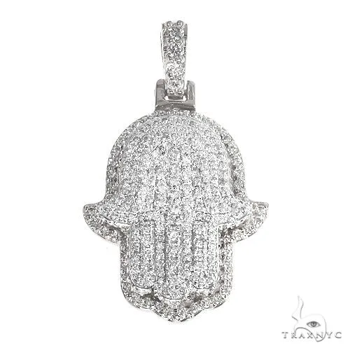 AHMED - MOON JEWELRY 14K Gold Hamsa Diamond Pendant 66869 in Rose – Pendant