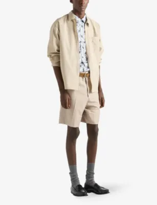 PRADA Printed Cotton-Blend Bowling Shirt detail 2