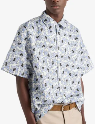 PRADA Printed Cotton-Blend Bowling Shirt detail 3