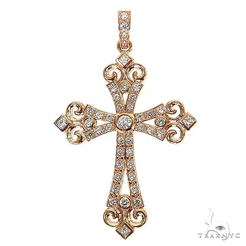 RINA - For Him CUSTOM CVD Diamond Cross Pendant 68866 in Rose Gold – Pendant