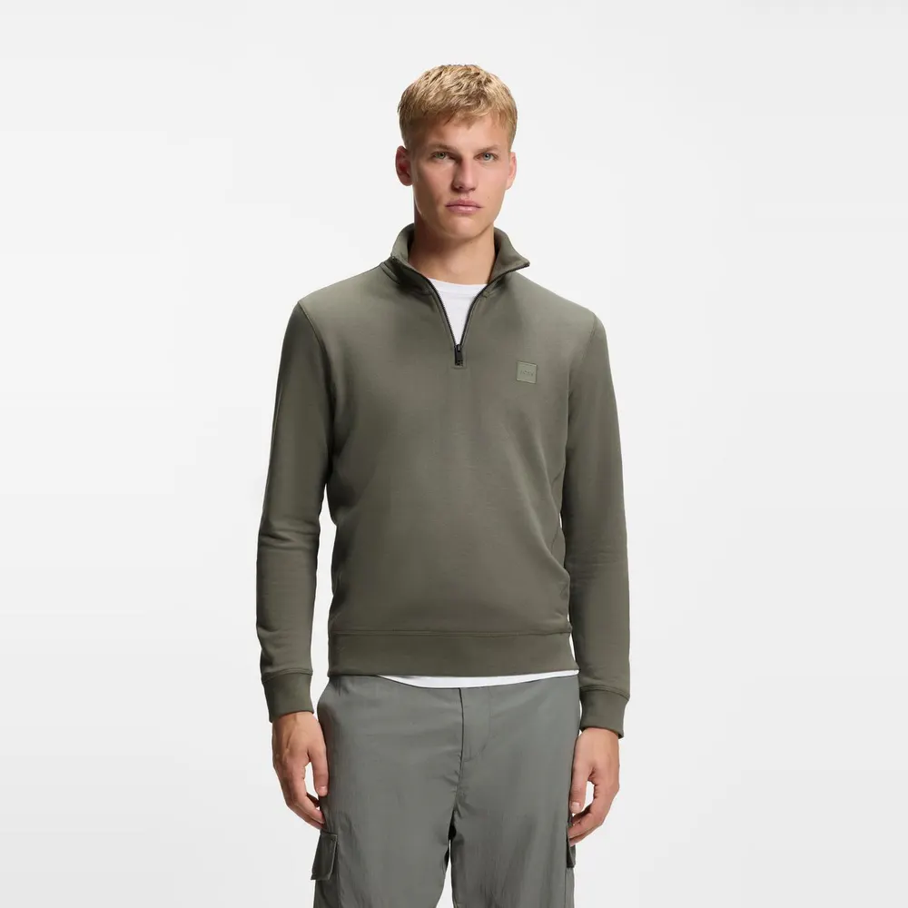 Boss Men's Zetrust Quarter-Zip Cotton Sweatshirt detail 2