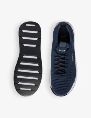 BOSS Logo-embossed mesh and suede low-top trainers - EUR 40 / 6 UK MEN detail 3