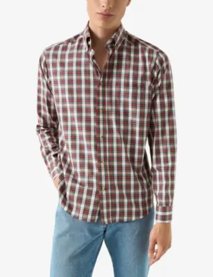 ETON Checked Casual-Fit Cotton-Twill Shirt - XXXXL detail 3