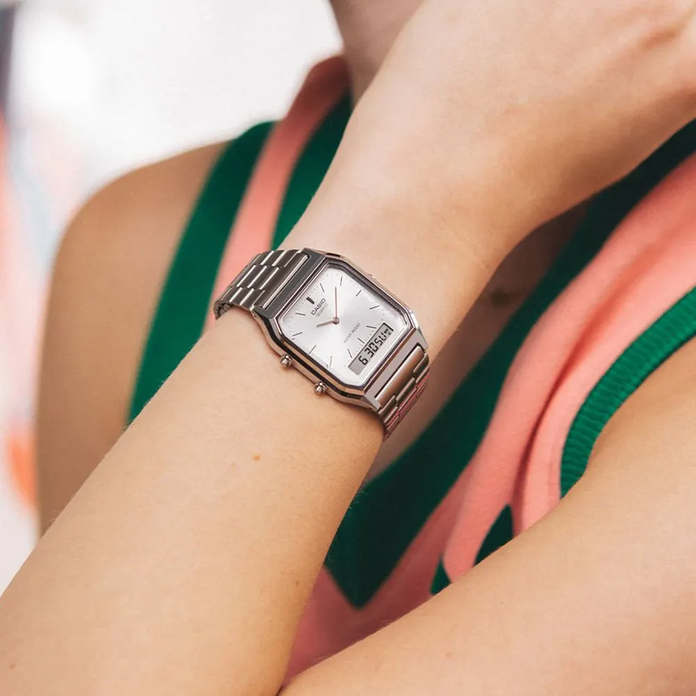 Casio Vintage Retro Collection 39mm Unisex Watch in Silver, additional product view 2