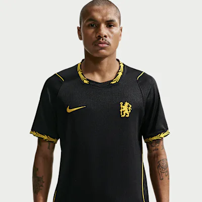 Nike Chelsea F.C. 2026/27 Stadium Away Men's Nike Dri-FIT Football Replica Shirt - Black/Midwest Gold/Midwest Gold
