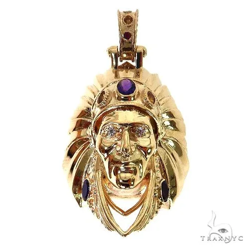 RINA - For Him FACTORY Tribal Indian Head Pendant 68966 in Rose Gold – Pendant