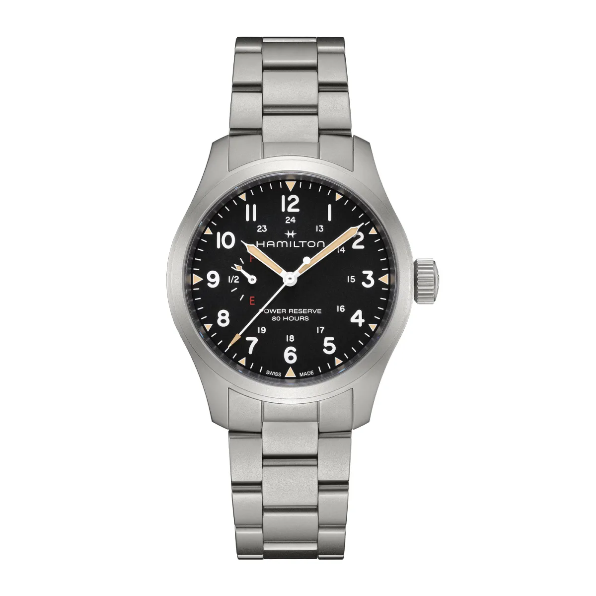 Hamilton Khaki Field Mechanical Power Reserve 40mm Mens Watch Black