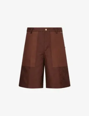 CASABLANCA Monogram-Print Patch-Pocket Cotton Cargo Shorts