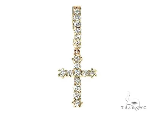 RINA - SUNNY 2 14K Gold Diamond Single Cross Earrings 66202 in Rose Gold – Earrings