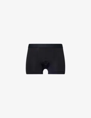 HANRO Micro-Touch Branded-Waistband Stretch-Jersey Trunks - MIDNIGHT NAVY