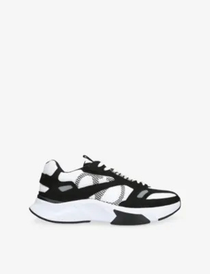 VALENTINO GARAVANI Demivee Mesh and Suede Trainers - EUR 41 / 7 UK MEN in WHITE/BLK – Mens | Trainers | Lace up trainers