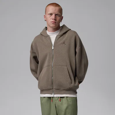 Jordan Brooklyn Men's Oversized Fleece Full-Zip - Palomino/Dark Cinder