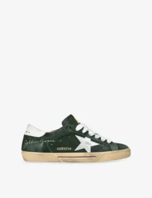 GOLDEN GOOSE Men’s Super-Star Suede Trainers - EUR 46 / 12 UK MEN in GREEN COMB – Mens | Trainers | Lace up trainers