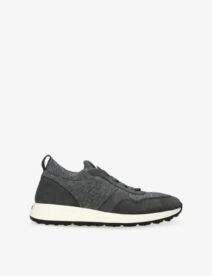 TODS Sportivo 79K Calzino Knitted and Suede Trainers - EUR 45 / 11 UK MEN in GREY/DARK – Mens | Trainers | Lace up trainers