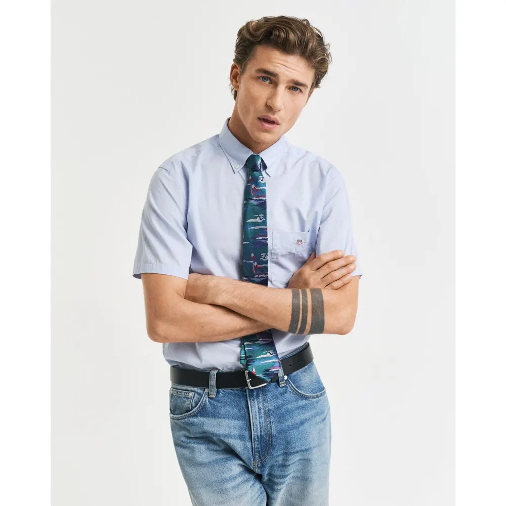 Gant Regular Fit Classic Poplin Short Sleeve Shirt