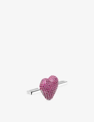 POUBEL Heart Whoop Sterling-Silver and Enamel Charm detail 3