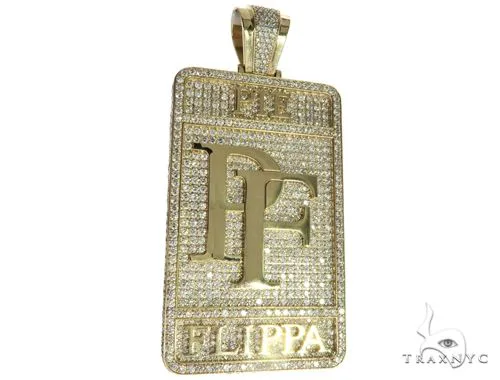 RINA - For Him FACTORY 10K Yellow Gold Prong Diamond Custom Made Pie Flippa Pendant 63529 in Rose Gold – Pendant
